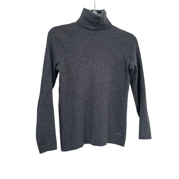 Tory Burch Gray Merino Wool Turtleneck Sweater XS – Luxe Cozy Pullover